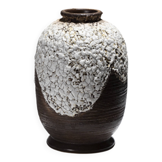Vase en grès à décor craquelé, louis-auguste dage, 1940s