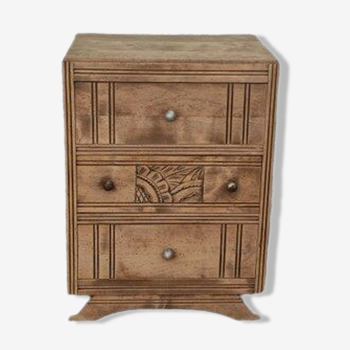 Art Deco chest of drawers in natural wood