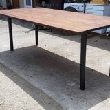 Industrial iron and wood table