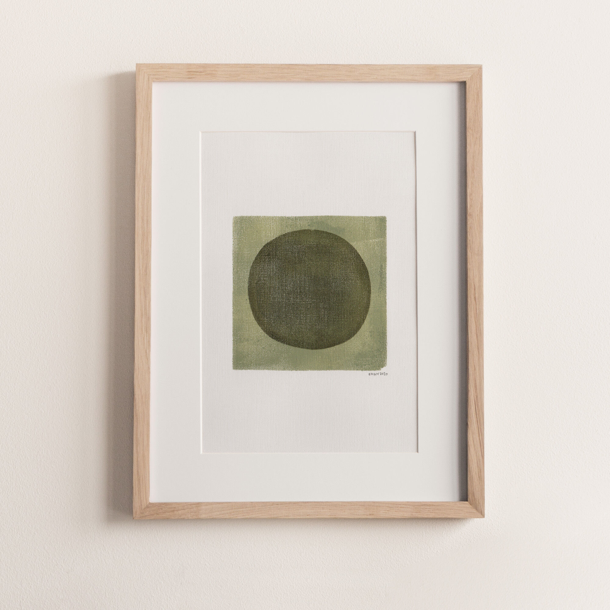 Abstract paper painting dated and signed without frame