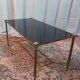 Vintage coffee table in brass and glass