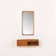 Scandinavian mid century teak mirror with a console, 1960s