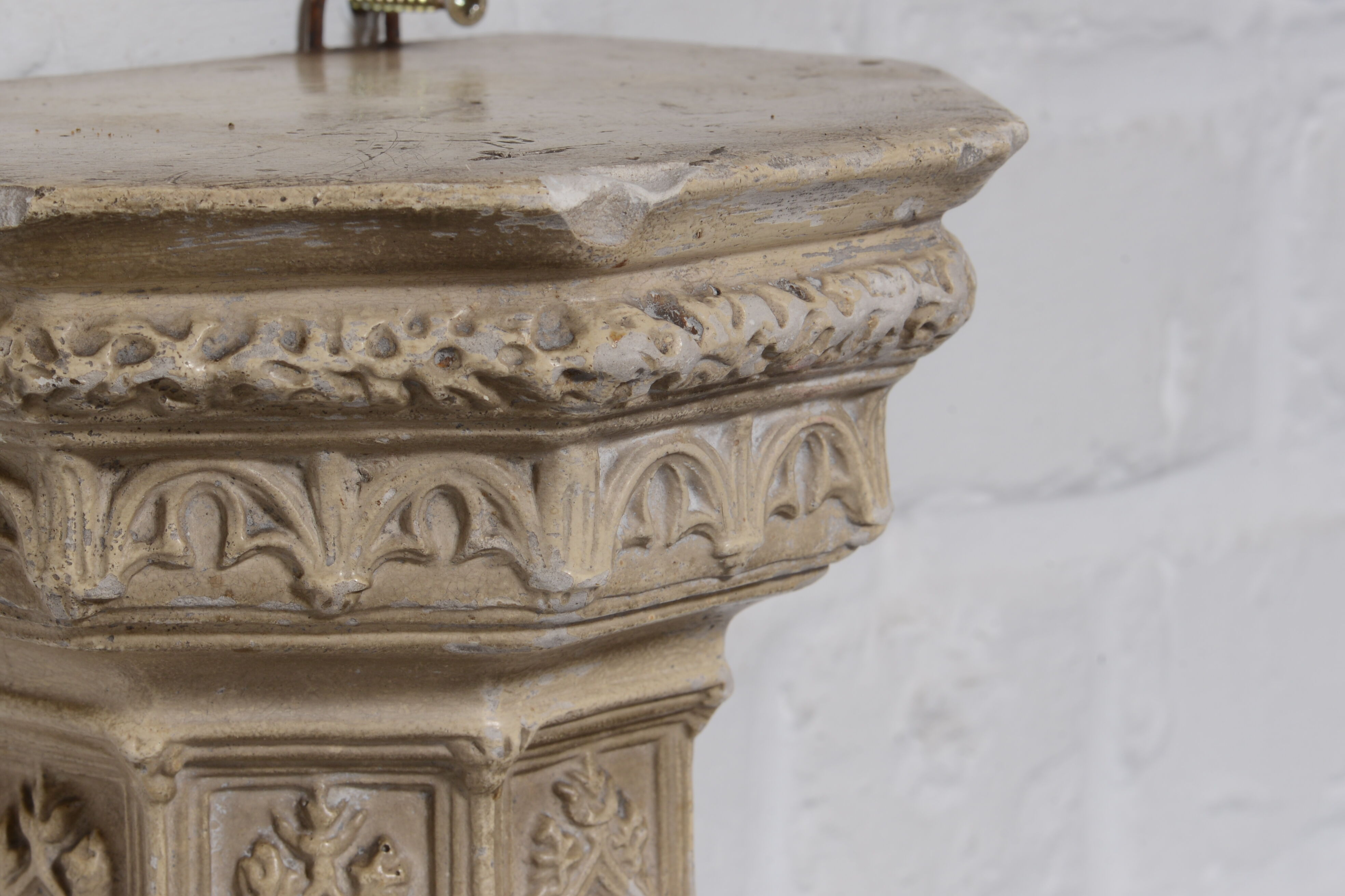 Gothic-style plaster wall console