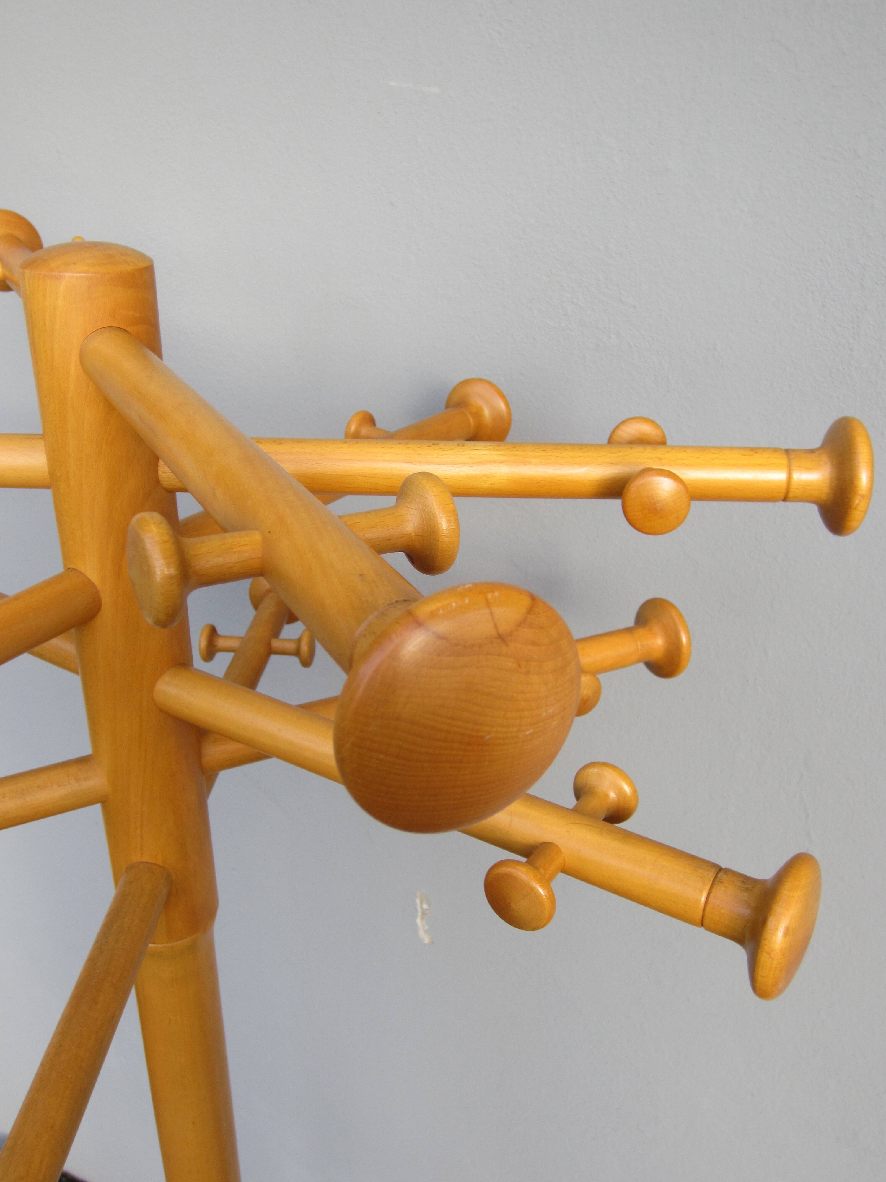 Scandinavian wooden coat rack by Nanna Ditzel