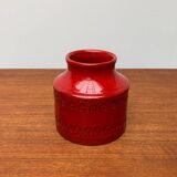Italian red ceramic vase from the mid-century by Aldo Londi for Bitossi, 1960s.