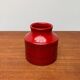Italian red ceramic vase from the mid-century by Aldo Londi for Bitossi, 1960s.
