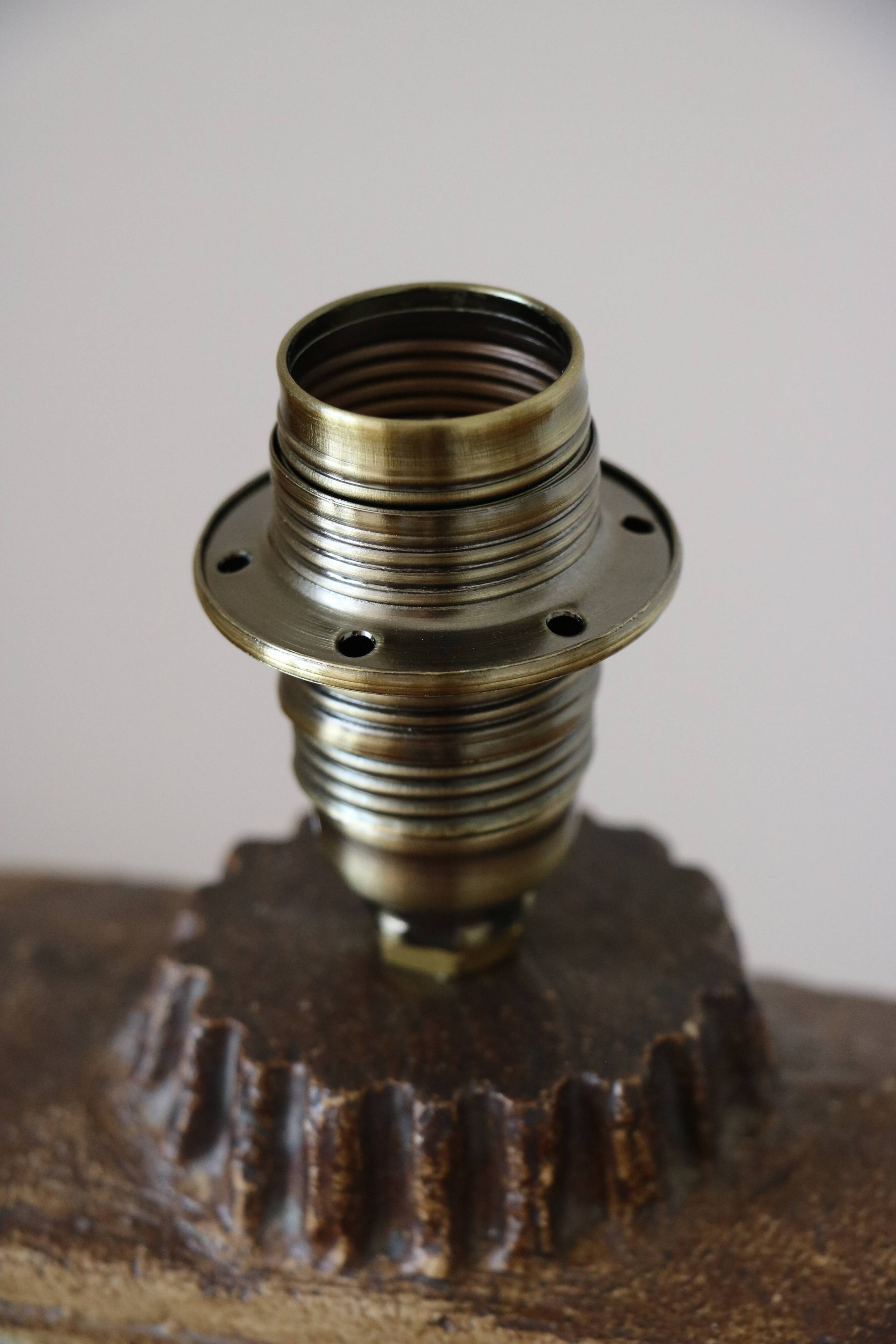 Sandstone lamp base, Willi Fischer, Ego Stengods, Sweden, 1960