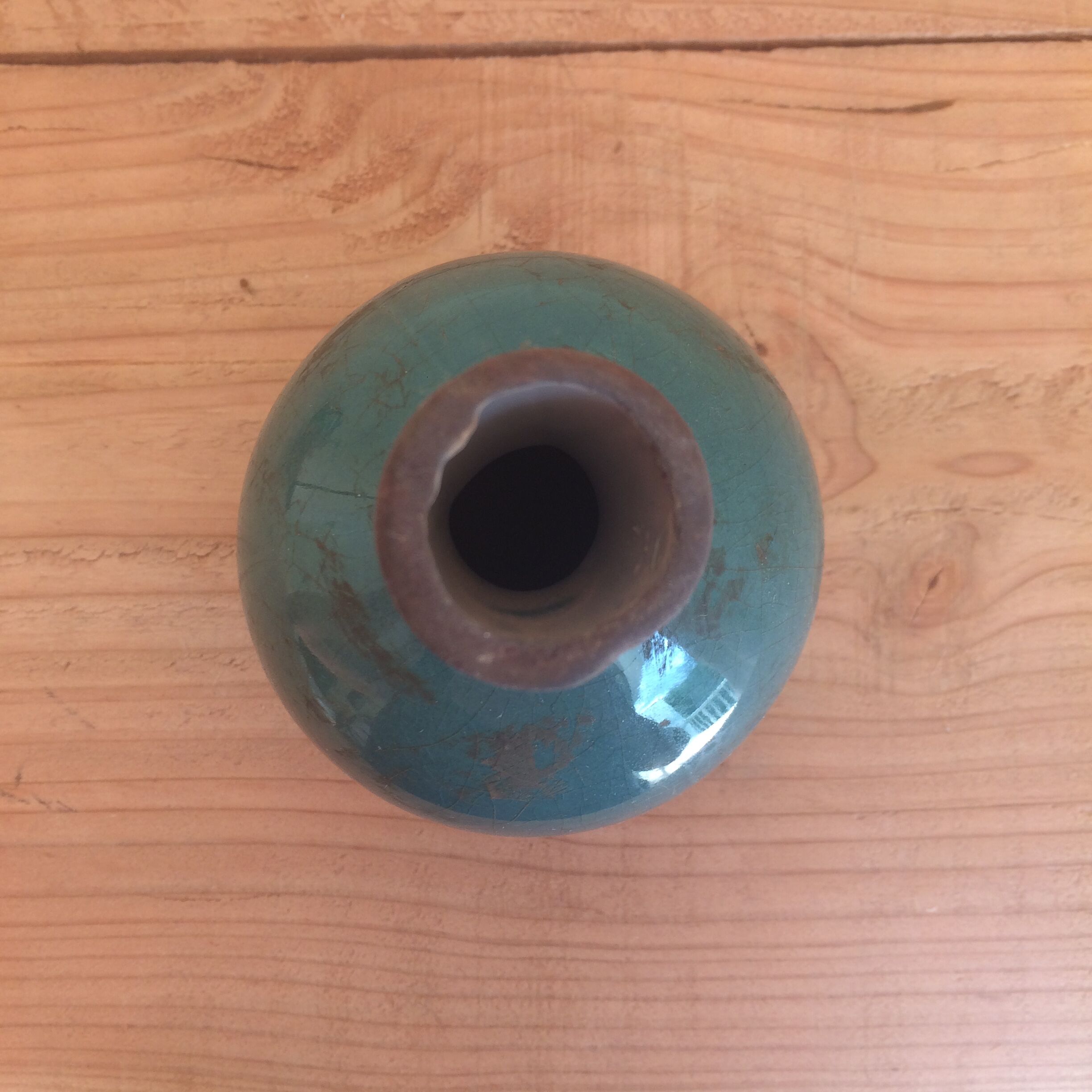 Vintage-style blue ceramic vase