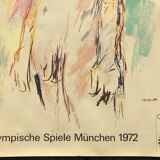 Kokoschka oskar (1886-1980) olympische spiele munchen, 1972. original poster