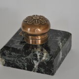 Encrier ancien marbre et bronze