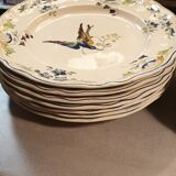 15 plates longchamp model clery decor bird
