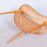 Original Beech MidCentury Small Table, Well Preserved Condition, Czechia, 1950s