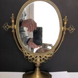 Gilded bronze table mirror
