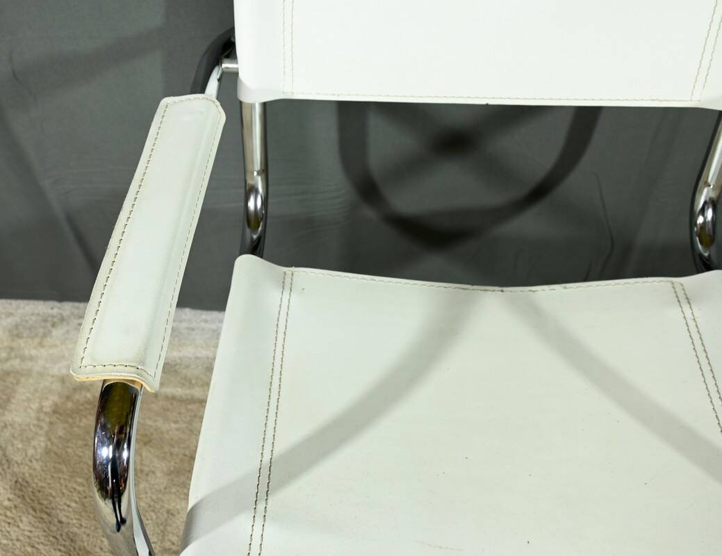 S33 armchairs in leather, attributed to M. Stam for Fasem, Italy – 1970