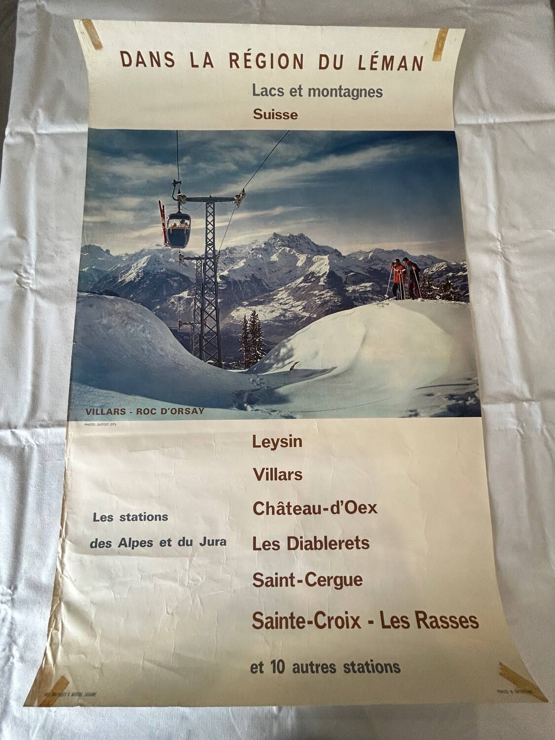 Ski travel poster in the Lake Geneva region.