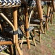 Set of 6 chairs Bistro terrace type Paris in rattan & braiding