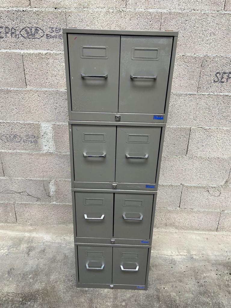 Trade furniture Modular Archiving cabinet 8 drawers metal filing cabinet Industrial 1960s