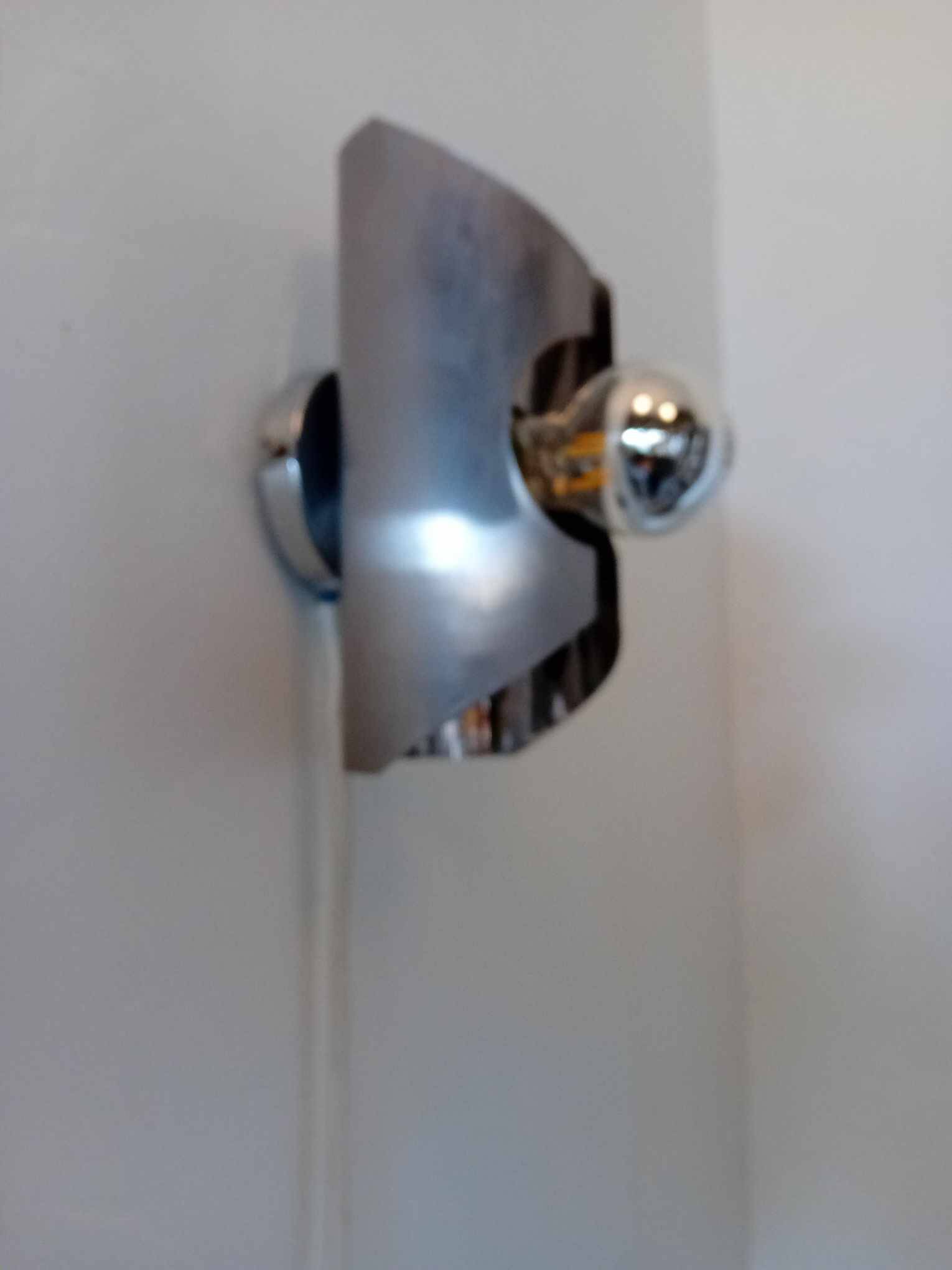 Paire d'appliques  Space Art années 70 inox