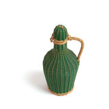 Bottle green scoubidou and rattan natural 60 years