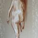 Tableau signé pastel portrait féminin « lumière à la sortie du bain »