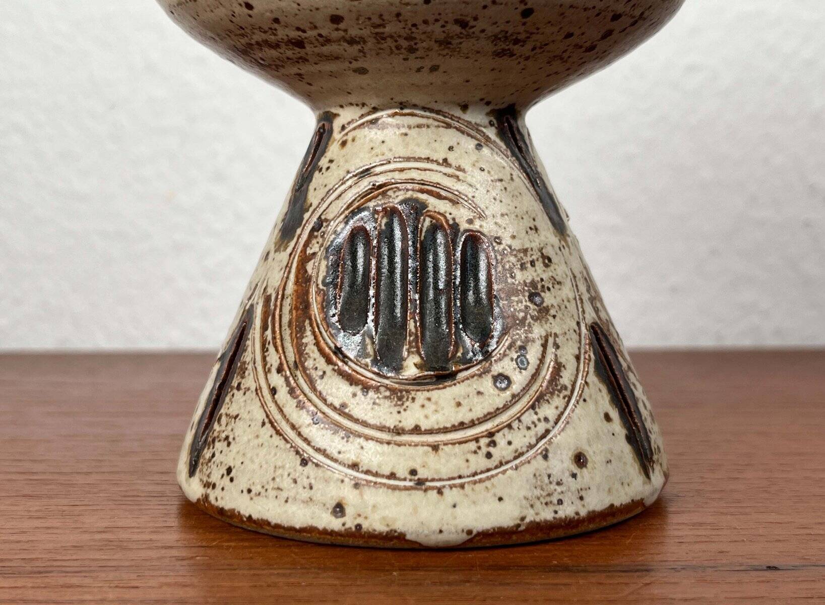 Mid-century modern Danish studio pottery candlestick by Tingkeramik, 1960s