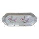Limoges enamel porcelain cake dish LF with lilac flower decoration.
