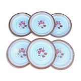 Set of 6 sandstone plates-Manufacture Niederviller