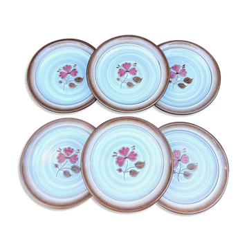Ensemble de 6 assiettes en grès-Manufacture Niederviller