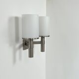 Perzel double wall light model 1141, metal and opaline, France, 1960.