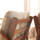 Pair of vintage beige granola armchairs from the 1950s