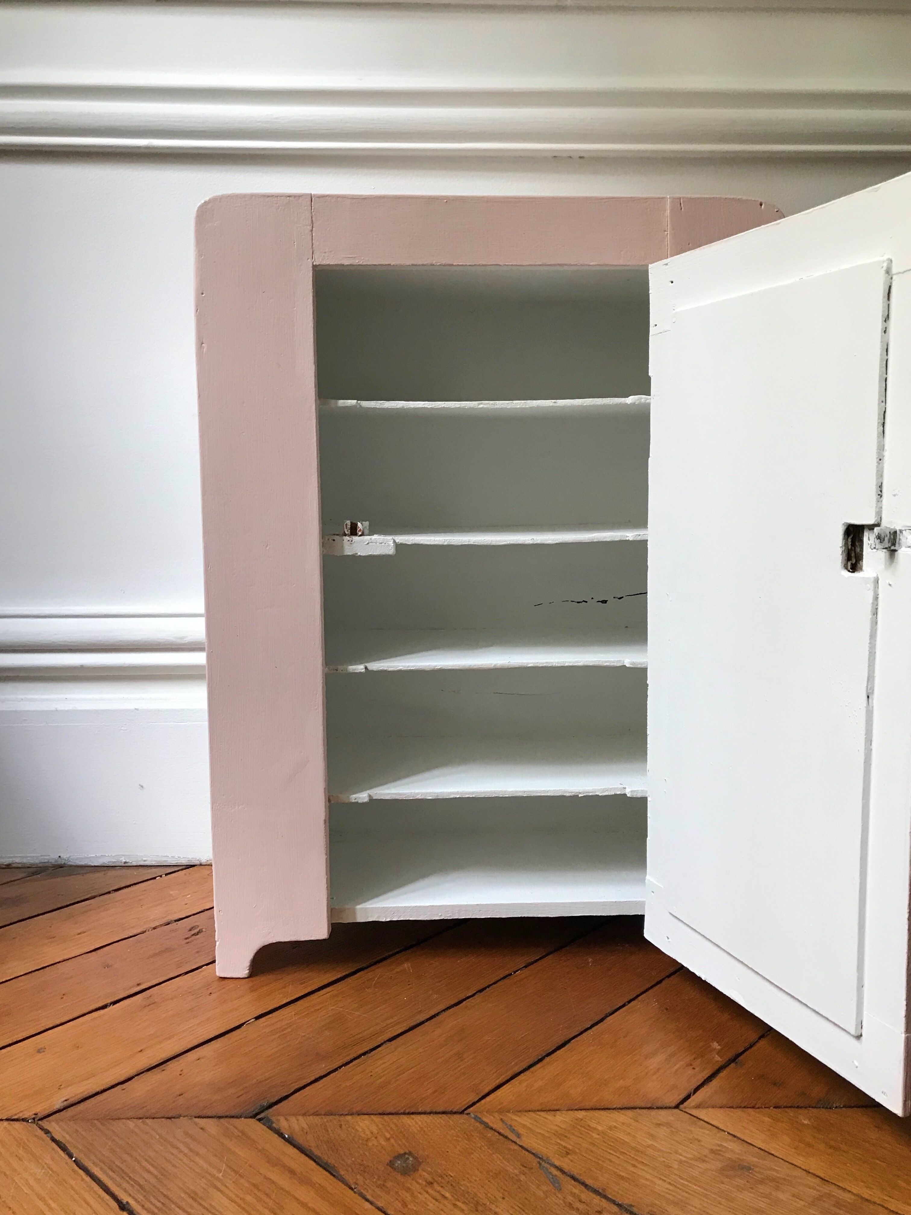 Small powder pink vintage wardrobe
