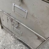 Ronéo 1950 industrial metal locker cabinet with 5 flaps