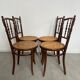 4 anciennes chaises de bistrot début 19 eme Josef Hoffmann bois cannage