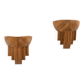 Pair of Rattan Wall Lamps