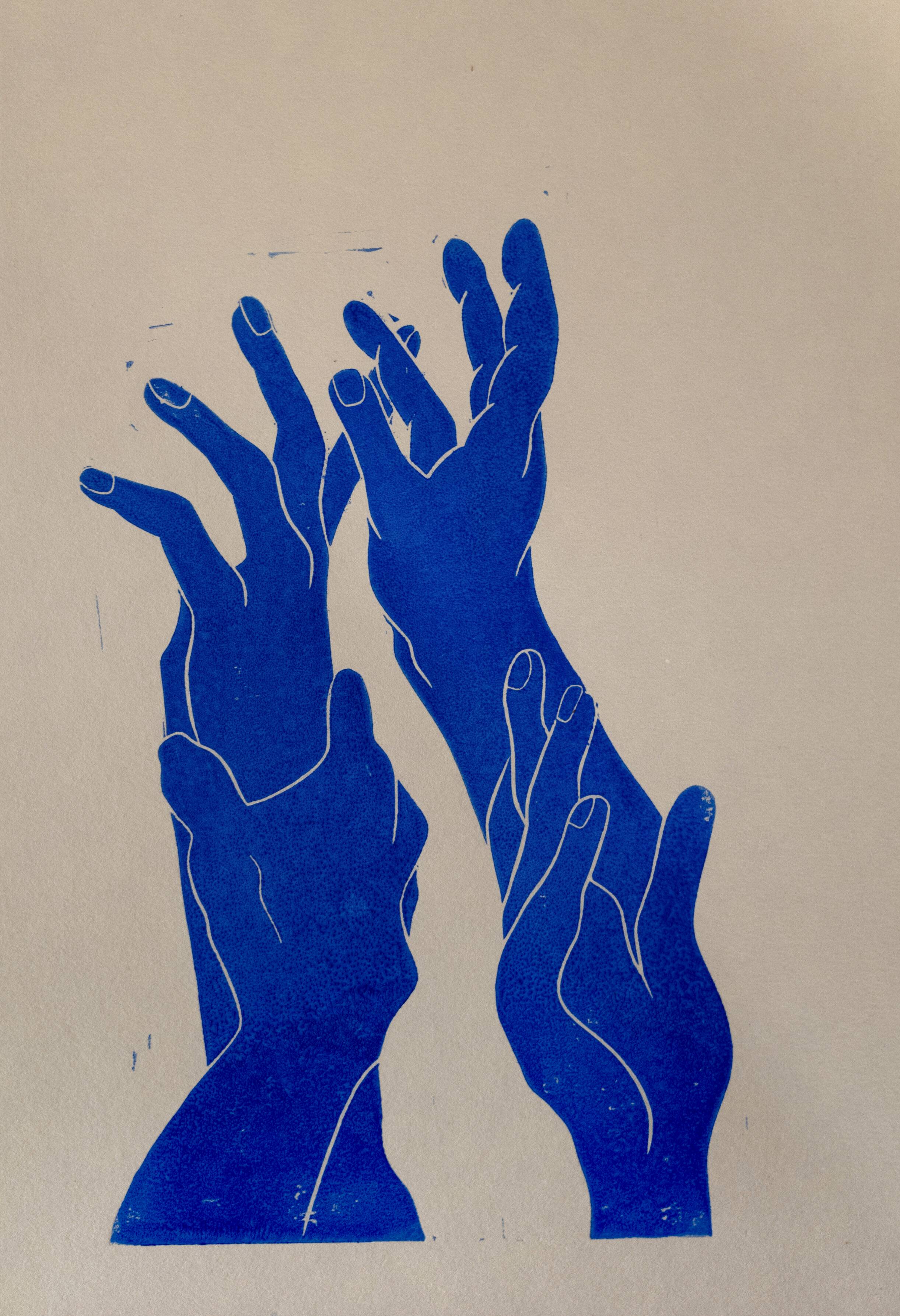 Linocut - The embrace