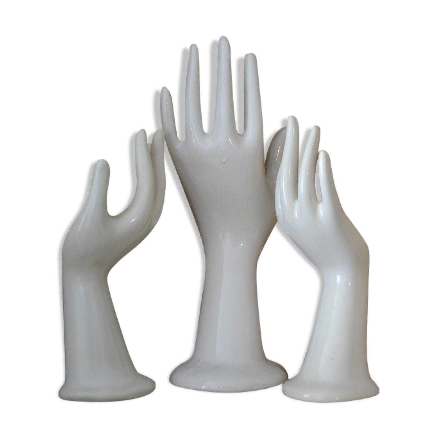 Set of 3 hands white soliflore
