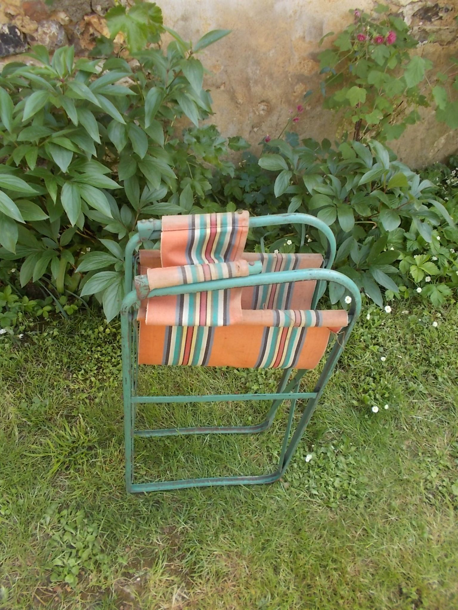 Ancien fauteuil camping vintage
