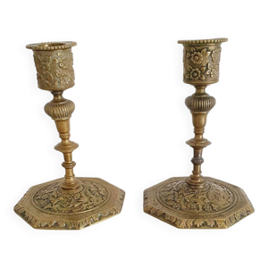 Paire de bougeoirs en - alfred