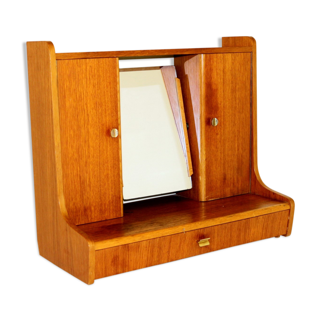 Armoire murale en teck chêne et métal Suède 1960 Selency