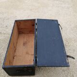 Old vintage wooden travel trunk