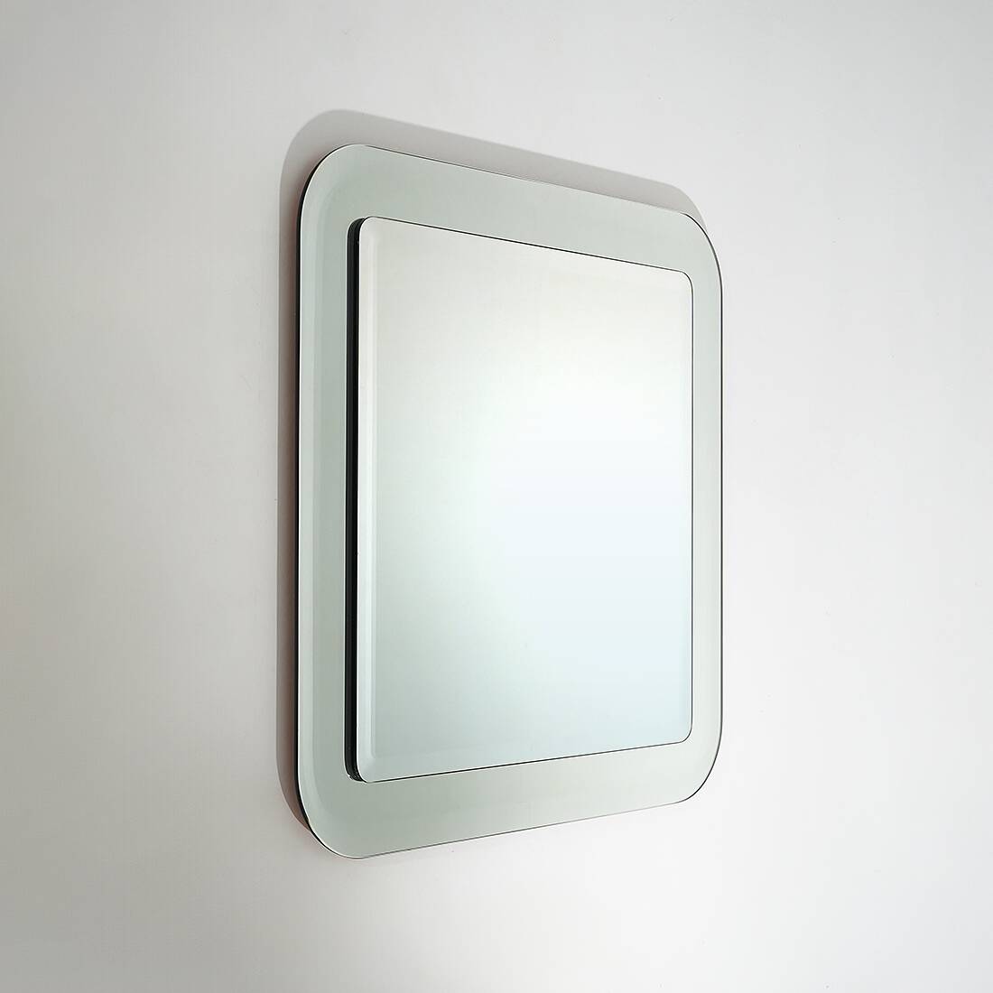Square wall mirror with beveled edges, 1970s