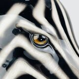 Large ceramic zebra sculpture from Bassano, Italy, 2000s.