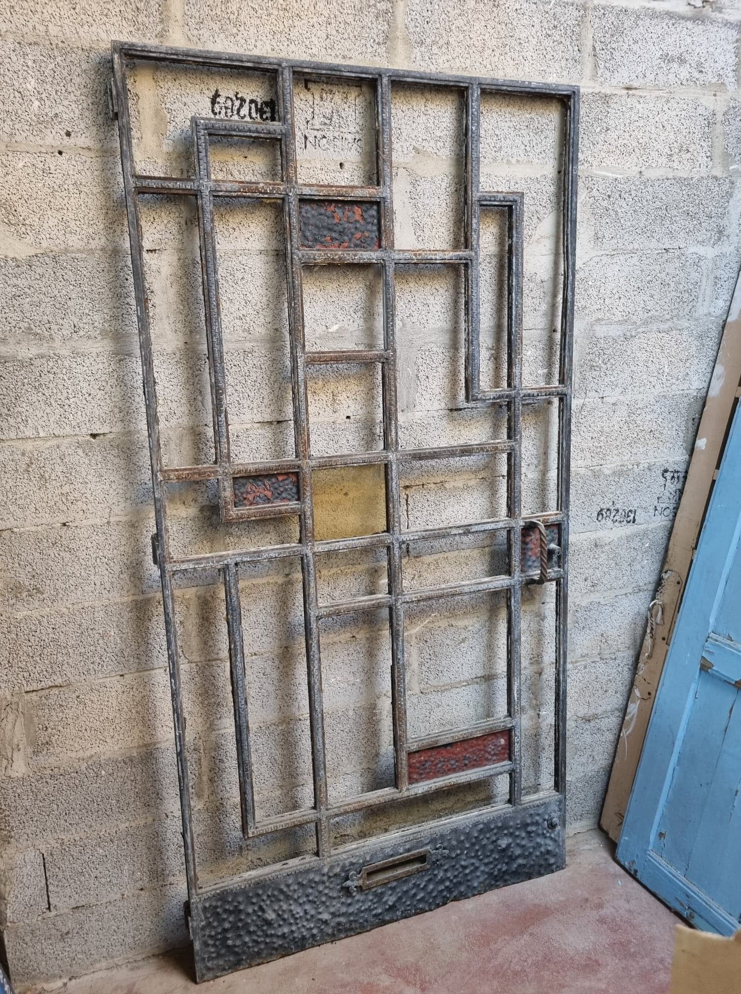 Art Deco period house door in cast iron