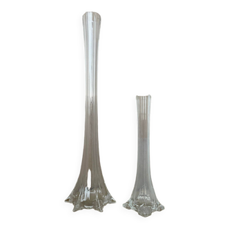 Set of two vintage tall vases