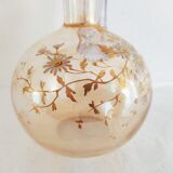 Glass pitcher decorated with 19th century flowers