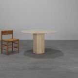 Mid-Century Italian octagonal Travertine Dining Table, 1980s