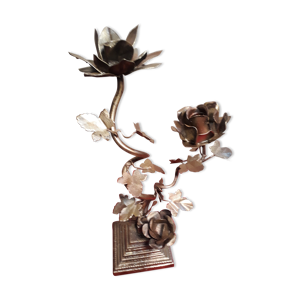 Chandelier en fer motif fleural