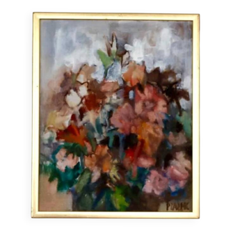 Original Swedish Oil on Canvas – “Bloom” by Pia H. Campbell – Signed
