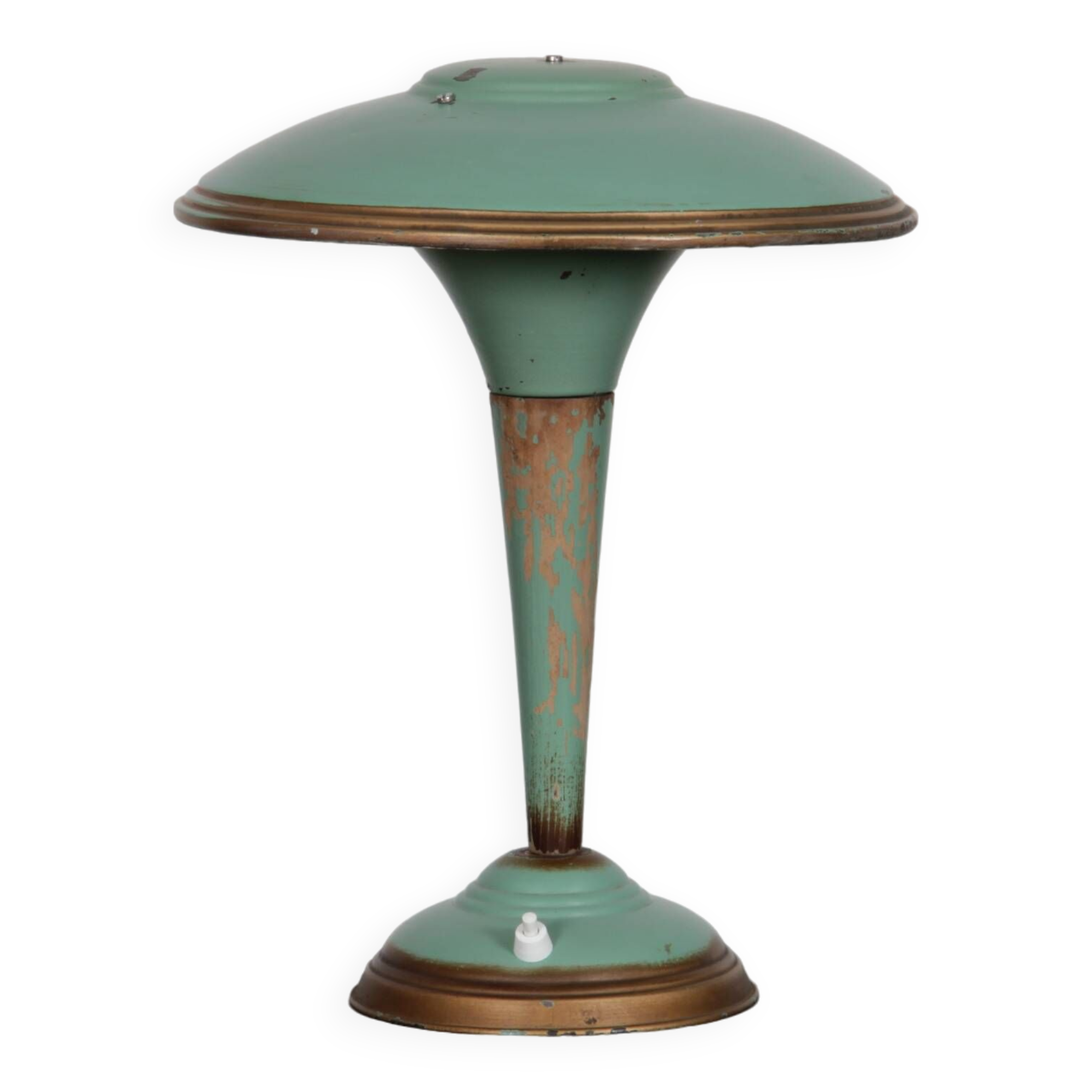 Vintage lamp in metal and wood