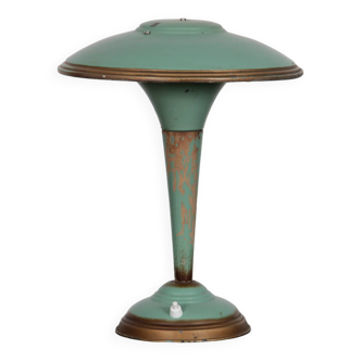 Vintage lamp in metal and wood